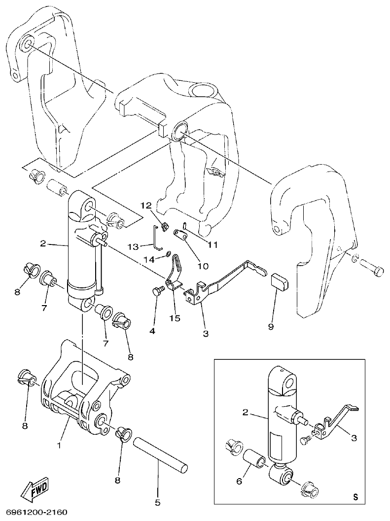 Yamaha E48C, E55C, 55B, E48CMH, E55CMH BRACKET 2 parts diagram